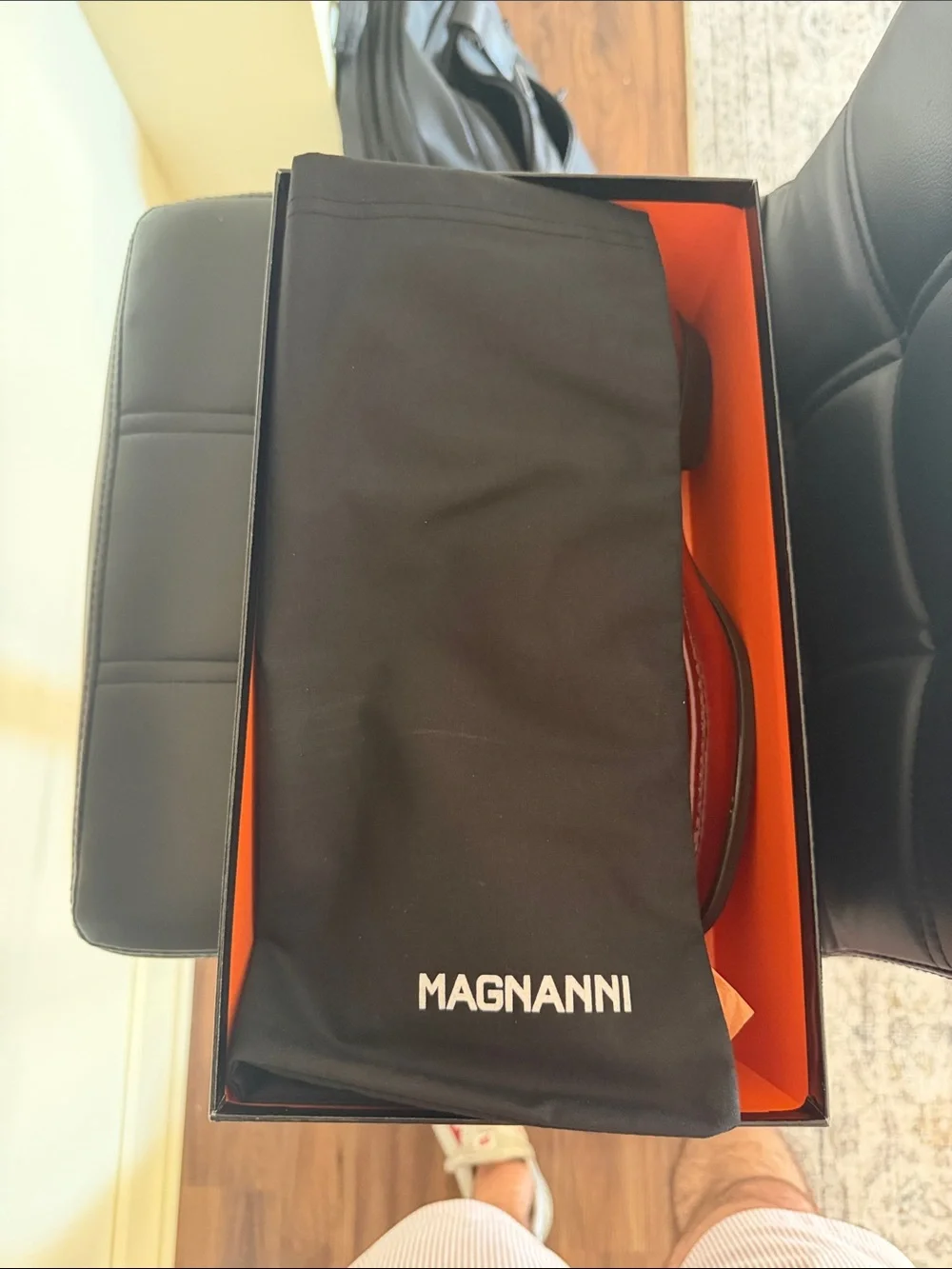 Magnanni Black Shoe Box with GENTRY Brandy Label